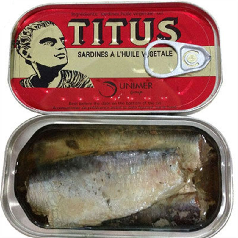 Quality Canned fish 125g/90g easy open canned sardine in vegetable oil..
